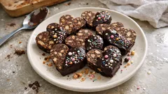 Cuoricini di salame al cioccolato senza burro: dolcetti veloci, senza cottura