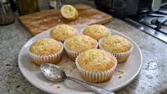 Muffin in friggitrice ad aria al limone: soffici, senza burro e pronti in 10 minuti