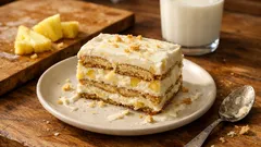 Mattonella all’ananas senza cottura: crema al mascarpone e savoiardi, pronta in frigo