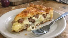 Torta salata patate e salsiccia: ripieno filante e crosticina dorata