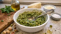 Pesto di pistacchio fatto in casa: cremoso e veloce, perfetto per pasta e crostini