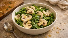 Insalata di champignon e rucola: fresca, croccante e pronta in 10 minuti