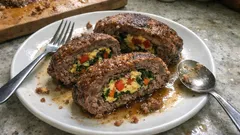 Polpettone con frittata al forno: morbido, colorato e facile da tagliare