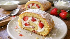 Rotolo alle fragole soffice e scenografico: il trucco per arrotolarlo senza crepe