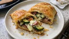 Strudel salato speck e zucchine: sfoglia croccante e ripieno filante in 40 minuti