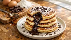 Pancake ripieni al cioccolato: soffici fuori, cuore fondente dentro