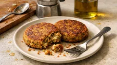 Hamburger vegetali di lenticchie e patate al forno: dorati fuori, morbidi dentro