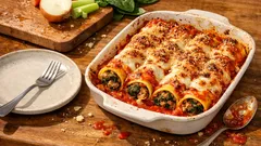 Cannelloni al forno con carne e spinaci: gratinati al punto giusto, senza seccarsi