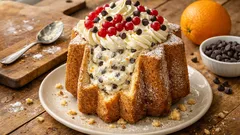 Stella di pandoro con crema all’arancia e gocce di cioccolato: effetto wow senza forno