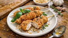 Spiedini di pollo al forno: marinati alle erbe e croccanti, senza friggere