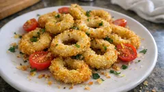 Anelli di totano gratinati al forno: croccanti fuori, teneri dentro e profumo di limone