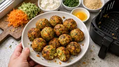 Polpette di zucchine e carote in friggitrice ad aria: croccanti fuori, morbide dentro