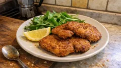 Cotolette di seitan croccanti: panatura alle nocciole e crema di ceci