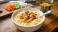Zuppa di mais cremosa con pollo grigliato: la chowder che scalda le sere fredde