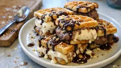 Waffle gelato fatti in casa: sandwich dolci da freezer pronti in 20 minuti