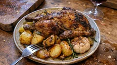 Faraona al forno con patate: la teglia unica con marinatura al Marsala