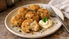 Polpette di gamberi e patate al forno: croccanti fuori, morbide dentro