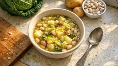 Minestra di verza con patate e fagioli: un comfort food leggero in una sola pentola