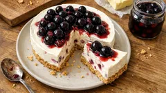 Torta fredda all’amarena: base di biscotti croccante e crema al mascarpone