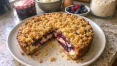 Crostata sbriciolata ricotta e frutti di bosco: croccante fuori, cremosa dentro