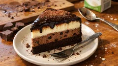 Torta mousse al doppio cioccolato con ganache lucida: si prepara in anticipo