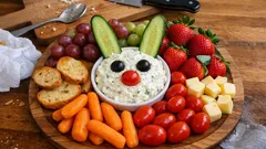 Tagliere di Pasqua a forma di coniglietto: antipasto facile con mousse di ricotta