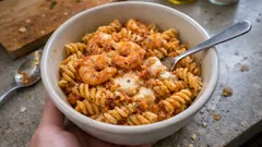 Pasta burrata e gamberi con pesto di pomodori secchi: cremosa e pronta in poco tempo
