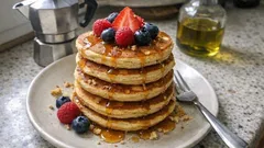 Pancake proteici con albumi e farina d’avena: alti, soffici e pronti in pochi minuti