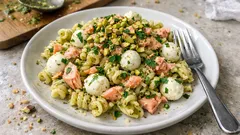 Pasta fredda salmone e pistacchio: cremosa, fresca e perfetta da preparare in anticipo