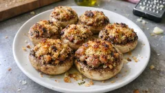 Funghi ripieni gratinati con salsiccia: la ricetta al forno con crosticina dorata