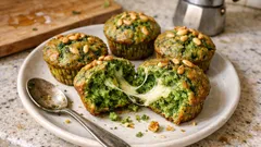 Muffin agli spinaci con cuore di provola: soffici e pronti in poco tempo